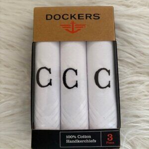 NIB MENS DOCKERS MONOGRAM HANKERCHIEFS